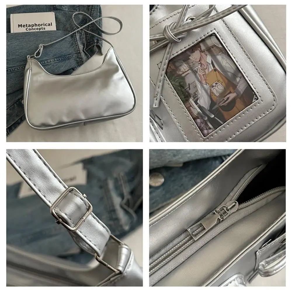 Y2k Lolita Ita Bag Transparent Crossbody Bag Cute Bow Doll Display Shoulder Bag Fashion Women Messenger Tote Bag Sweet Girl Dail