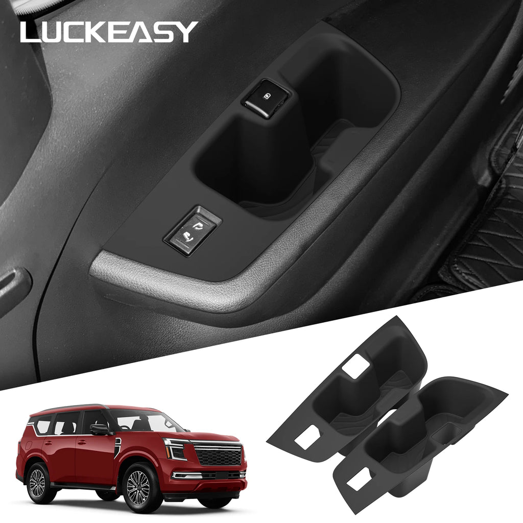for Nissan Patrol Y63/Armada 2025-2026 Car Water Cup Holder The Third Row Drinks Cup Holder Storage Box Case Accessories 2pcs
