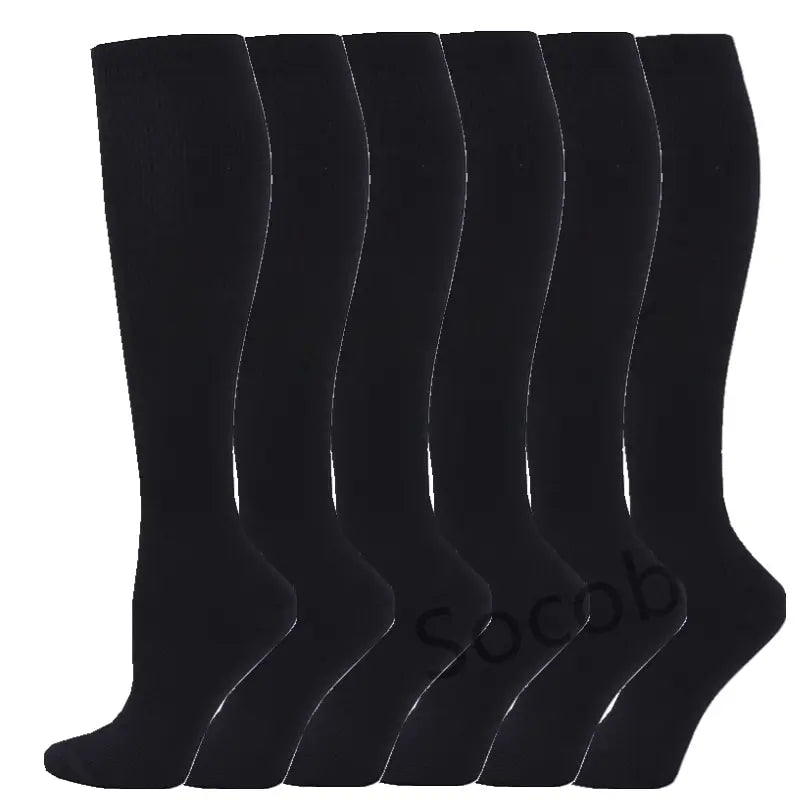 6/7 Pairs Compression Socks Varicose Diabetes Sock Running Cycling Hiking Touring Bicycle Marathon Outdoor Rugby Edema Long Tube