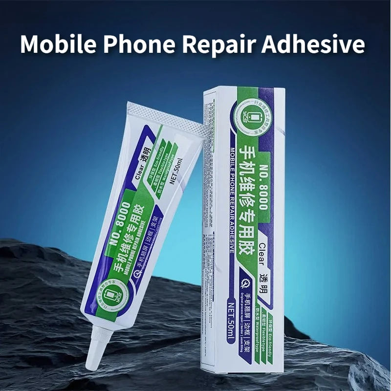 50ML High-Strength Phone Repair Glue Clear & Black Adhesive for LCD Display Frame Bonding Glass/Panel Fixing