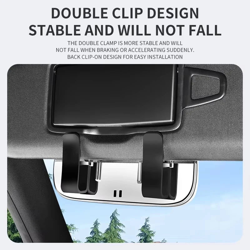 Car Sun Visor Sunglasses Holder Auto Interior Glasses Storage Box Eyeglasses Case Card Ticket Clip Organizer Accessories