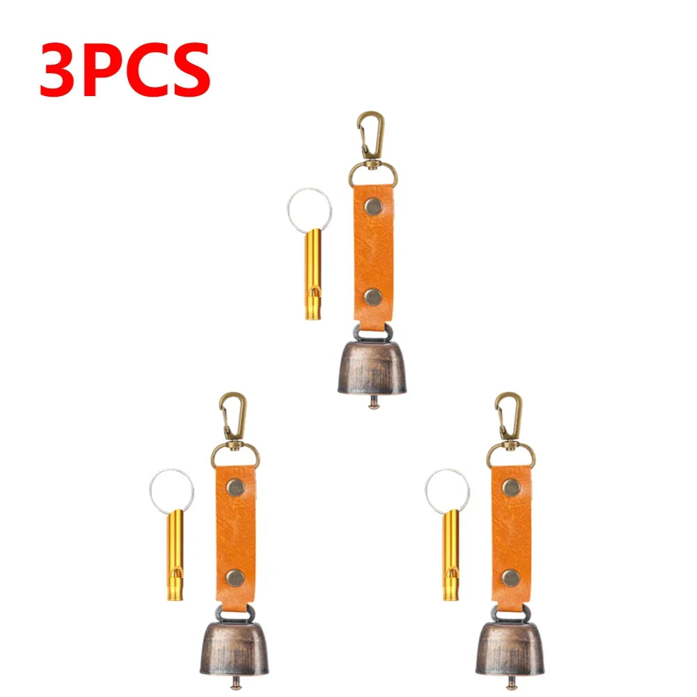 1-5PCS Loud Bear Bell with Emergency Whistle Set with Magnetic Silencer Bear Repelling Bell Hanging Bear Bell for Bear Deterrent