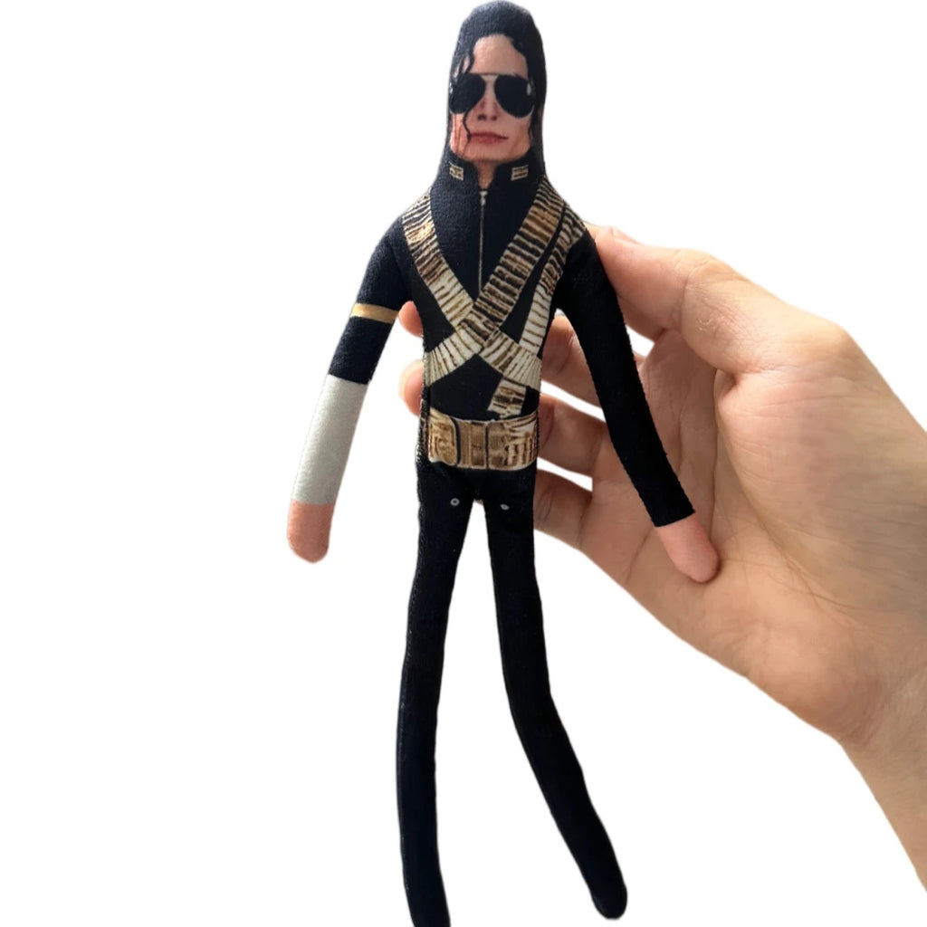 Michael Jackson Bendable Plush Doll with Iron Wire Frame Poseable Abstract Rat Jerky Figurine Fan Support Toy for Decor And Gift