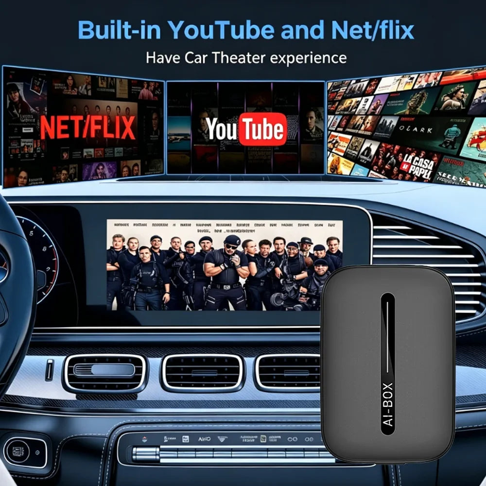 Android 15 Carplay Smart Ai Box Wireless Android Auto Adpater For Youtube Netflix For Lexus Frod Toyota VW Benz Kia MG Haval Fia
