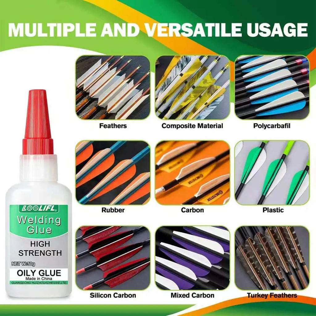 Upgraded Super Cyanoacrylate Adhesive, Cures in 10 Seconds, Waterproof, Ideal for Repairing and Bonding Bows and Arrows