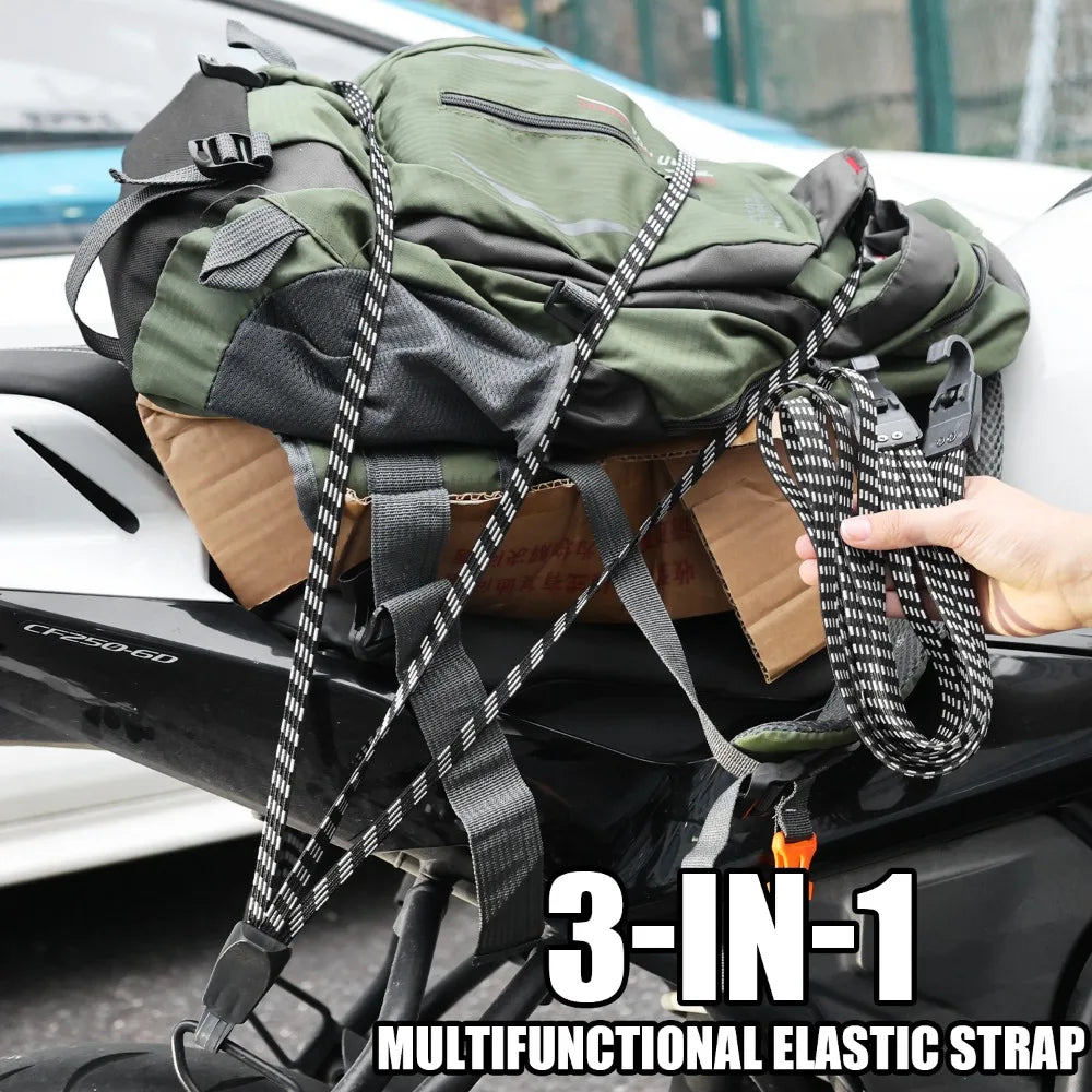 Bicycle Luggage Rope Elastic Carrier Rack Straps Elastic Rubber Belt Buckle Rope Belt with Hook Mountain Bike Bag Accessories
