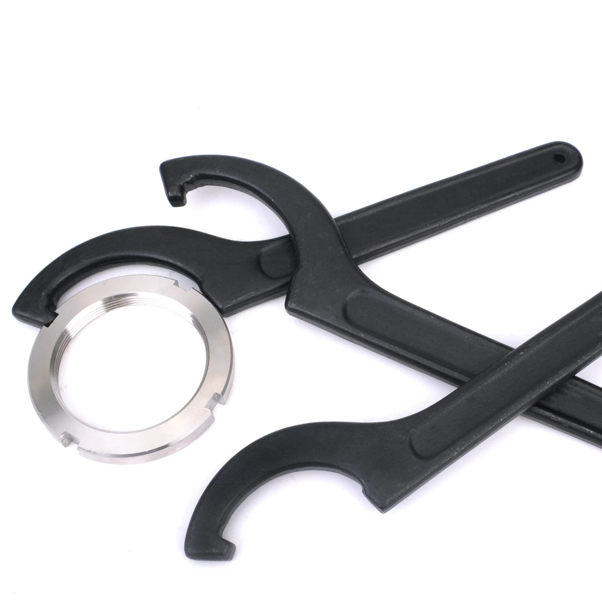 45-52mm Half Moon Curved Hook Wrench Motorcycle E-Bike Shock Absorber Adjustment Spanner Round Nut Tool