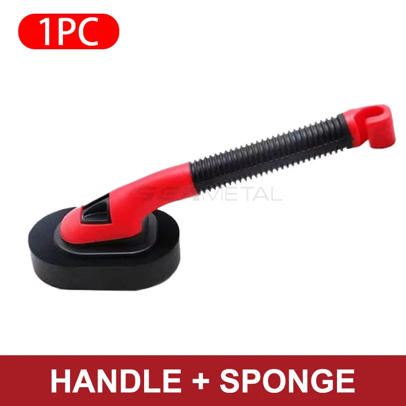 SEAMETAL Car Tires Waxing Polishing Sponge With Handle Car Tire Tyre Wheel Rim Trim Contour Detailing Dressing Shine Pad Sponges