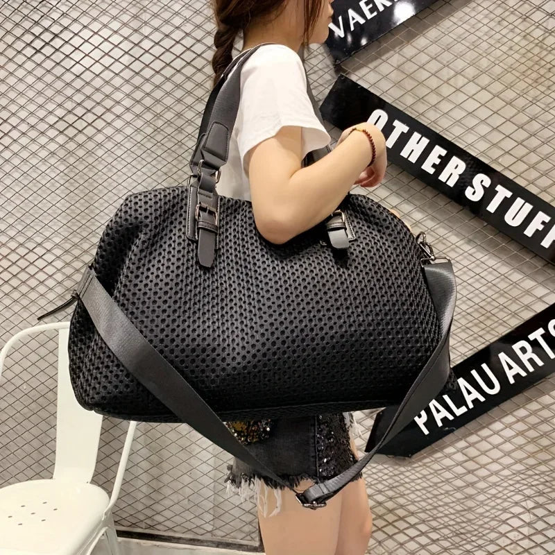 1pcs Stylish Large-capacity Travel Sports Bag Portable Solid Color Gym Bag Perfect Travel and Fitness Luggage Storage Bag
