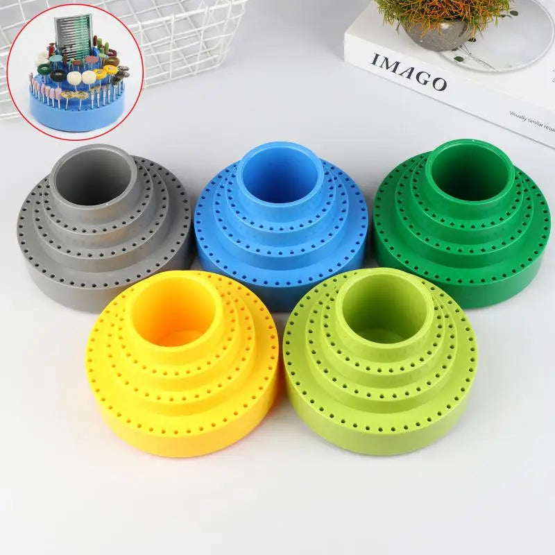 Rotary Round Shape Drill Bit Storage Case Tool Bit Holder 360°Rotating Box Grinding Tool Tip Stand Screwdriver Bit Holder▪