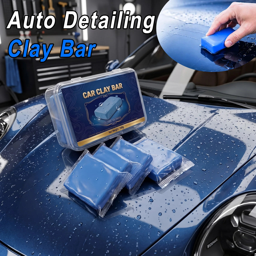 Car Clay Bar Auto Detailing Clay with Storage Case Reusable Paint Cleaner Removes Dirt Stains Grime for Glass Metal Detailers