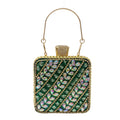 New Woman Bling Gems Evening Clutch Bags Lady Gold/Purple/Blue Diamonds Party Handbag Wedding Bag Bridal Handbags Crystals Purse