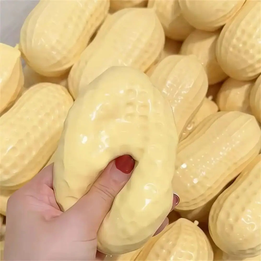 **Peanut Stress Ball Crunchy Squeeze Ball Squishy Toy Buttery-Soft Feel Fidget Toy ASMR Sensory Anti Stress Toys for Kids Adults