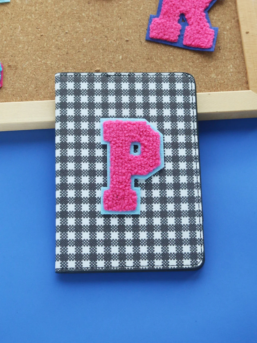 Personalized Colorful Grid Pattern Passport Cover Customized Letter Passport Holder Vibrant Cute Pattern Cover