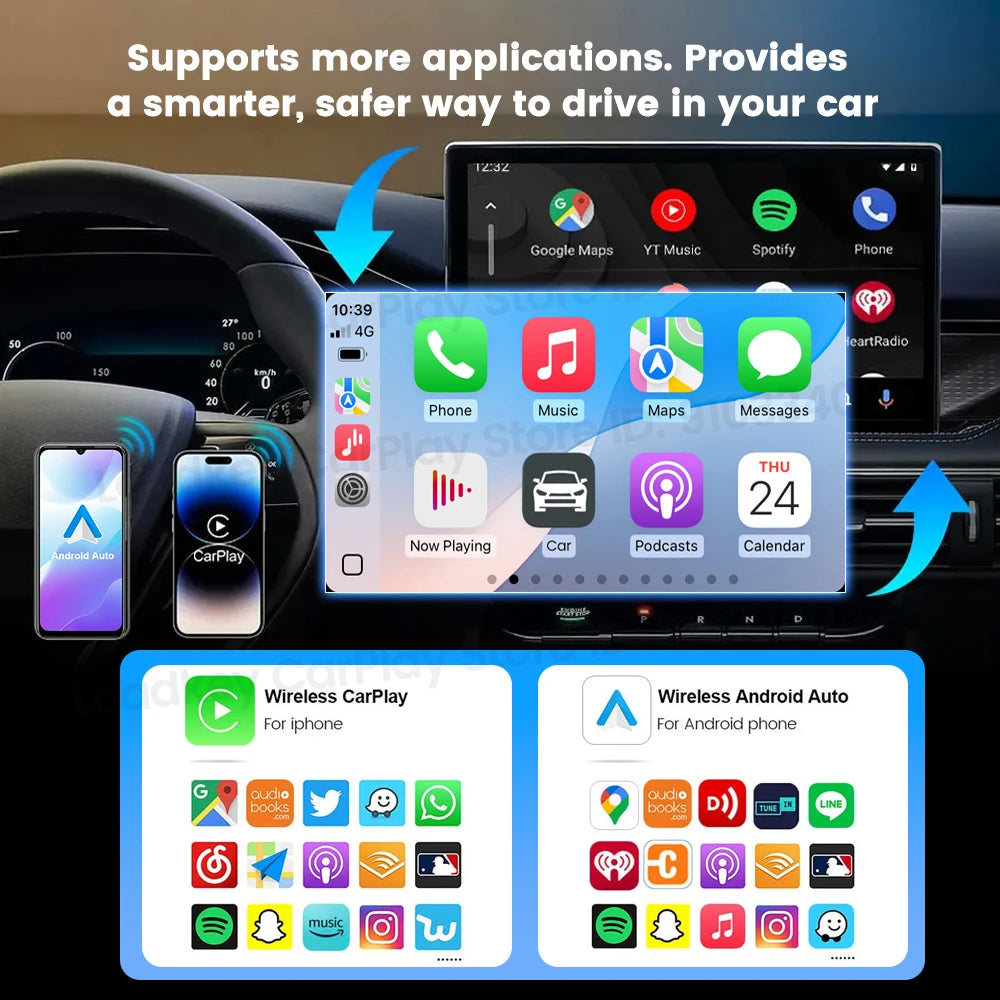 CarlinKit MINI SE Pro Wireless Adapter Smart Wireless CarPlay Android Auto USB Dongle WiFi Bluetooth Auto Connection OTA Upgrade