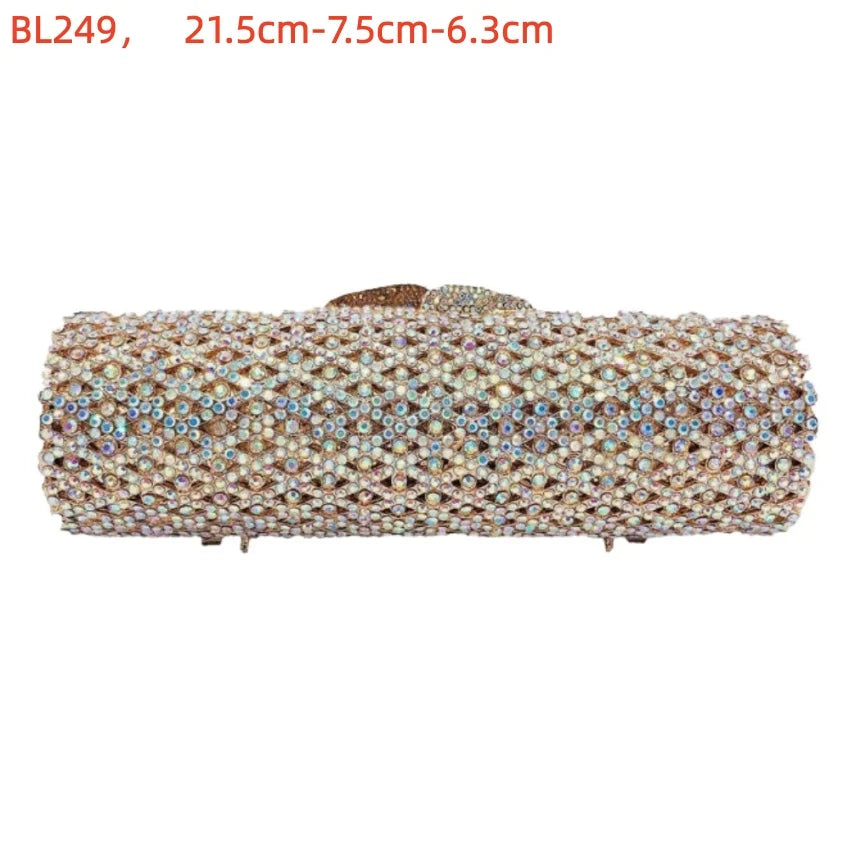 2026 Sparkly Diamond Dinner Bag Hollow Rhinestone Banquet Clutch Bag Women Evening Party Wedding Bridal Purse Rhinestone Handbag