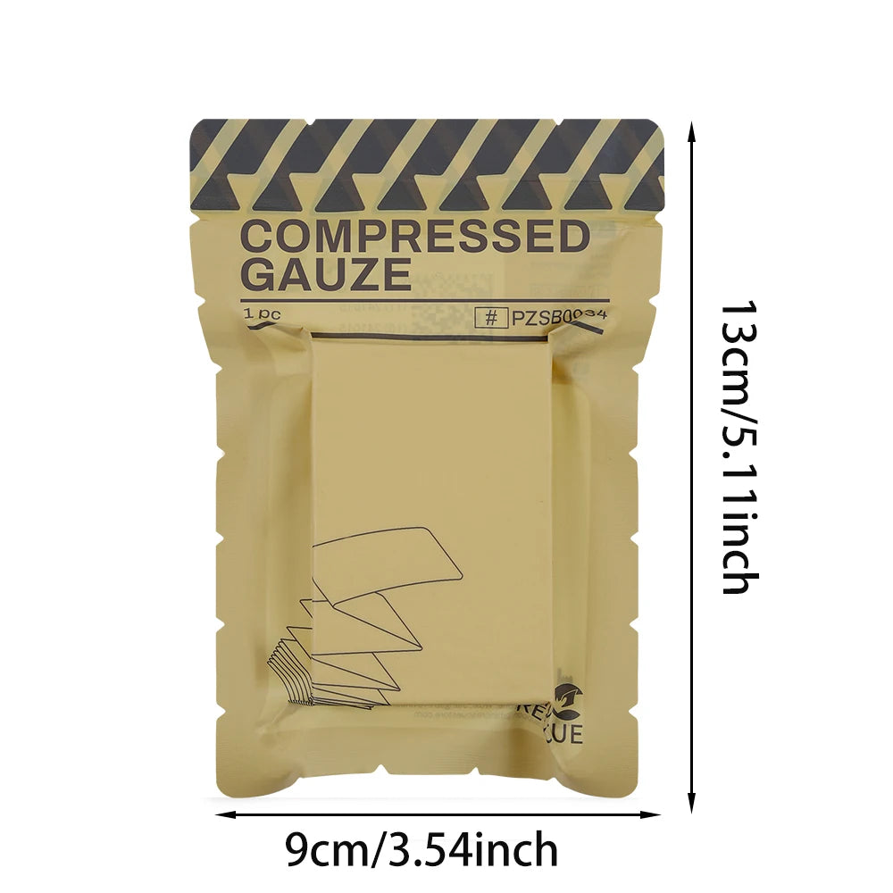 RHINO RESCUE Compressed Gauze Z-Fold Cotton Dressing High Absorbency Vacuum Packed IFAK Kit Outdoor Hiking Camping Safety Prep