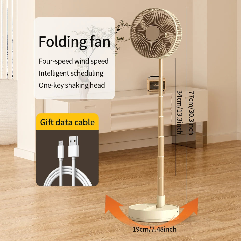 KASYDoFF Portable Oscillating Desk Fan, 8-Inch＆ 5400mAh USB Battery Operated Fan with 4 Speed Strong Airflow Foldable Personal