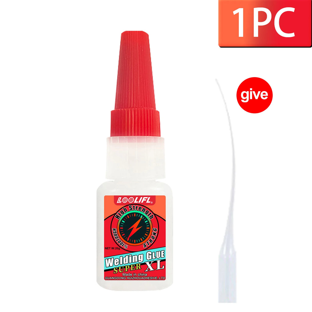 LOOLIFL 50g super glue, professional adhesive, transparent cyanoacrylate glue, quick-drying, tasteless and long-lasting adhesion
