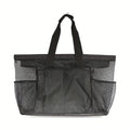 Large-Capacity Mesh Beach Handbag Snaps Lightweight Beach Toy Baskets Multi-purpose Quick Dry Travel Wash Tote Bag Cosmetic