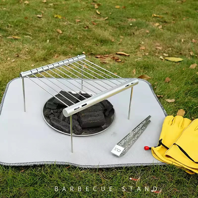For Camping Picnics Travel Backpacking Survial Grill Tools NEW Portable Stainless Steel BBQ Grill Folding Charcoal Barbeque Mesh