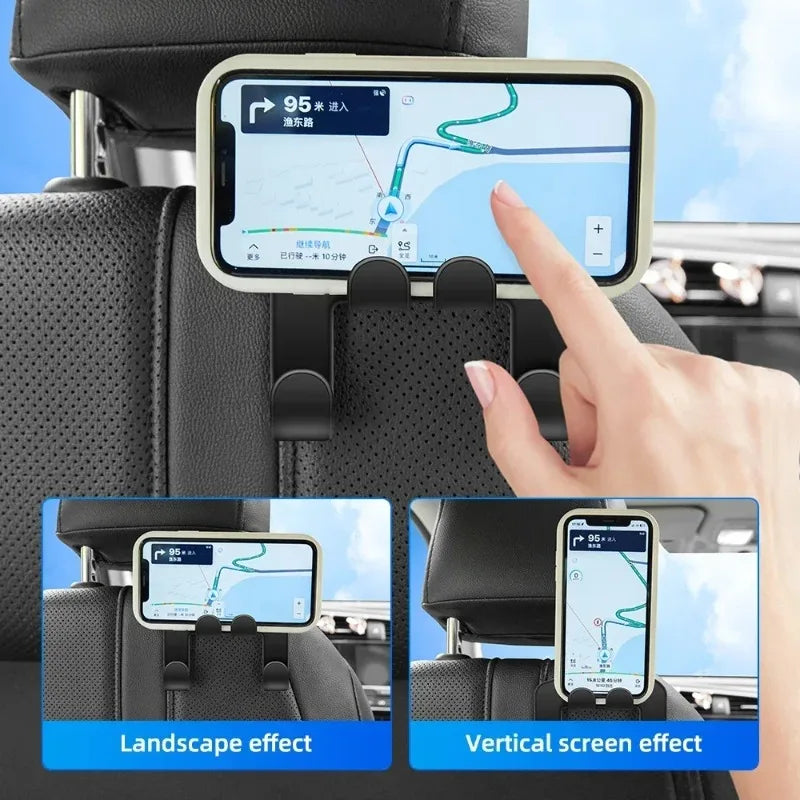 Car Seat Headrest Hook Hanger Black Storage Organizer Universal for Umbrella Purse Coat Fit Universal Vehicle Car Holder Black