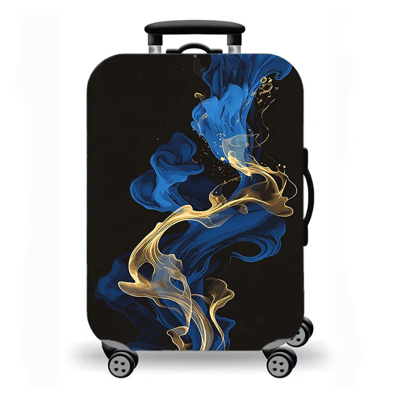 Luggage Cover,Luxury Marble Gold Vein Abstract Fluid Print Stretch Suitcase Protector,Washable Anti-Scratch Travel Baggage Cover