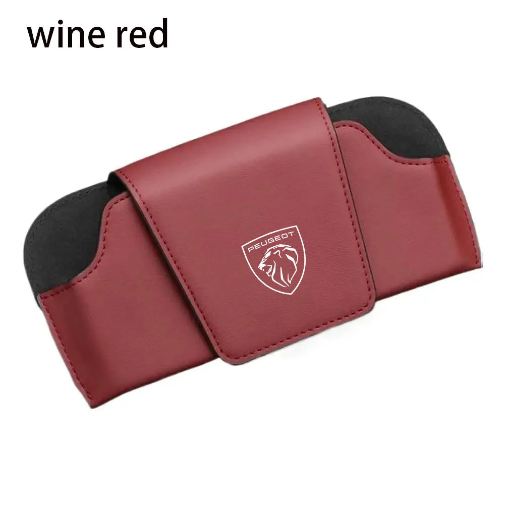 Car sun visor glasses bag wear-resistant sunglasses holder for  Peugeot 408 4008 308 3008 Rifter 5008 508 2008 208 301 RCZ 407