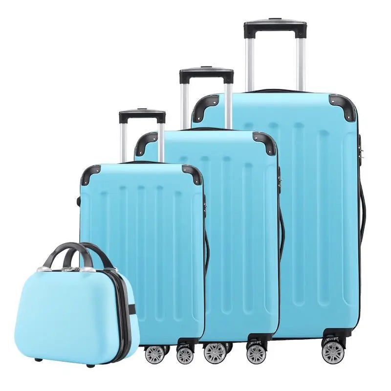 Wholesale new 4 in1 hardside luggage  valise de voyage 4 pcs  suit case bags trolley travel Abs Pc suitcase