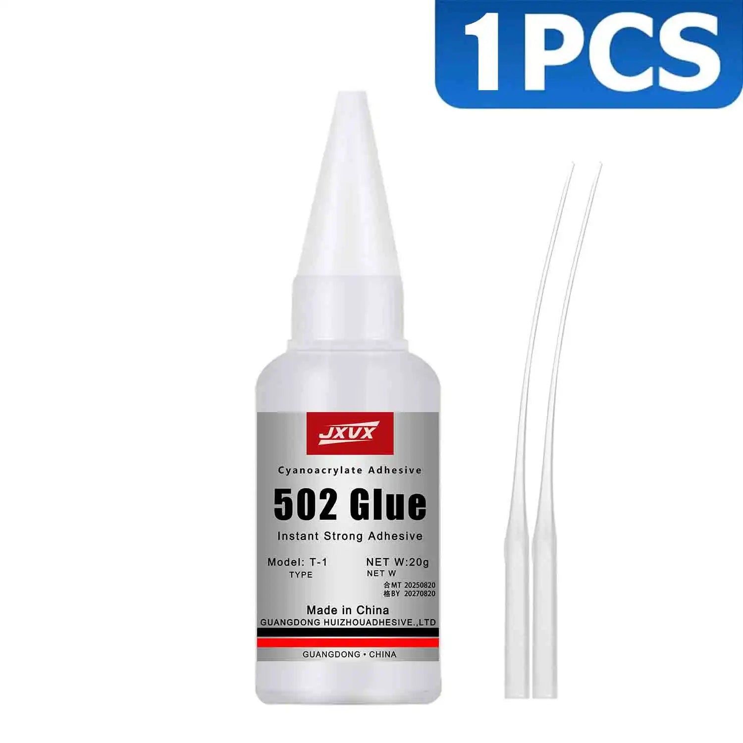 Net Weight 20g 502 Super Glue Instant Quick-drying Cyanoacrylate Adhesive Leather Rubber Glass Wood Metal Strong Bond Liquid Glue Tool Universal Quick-Drying Repair Adhesive.