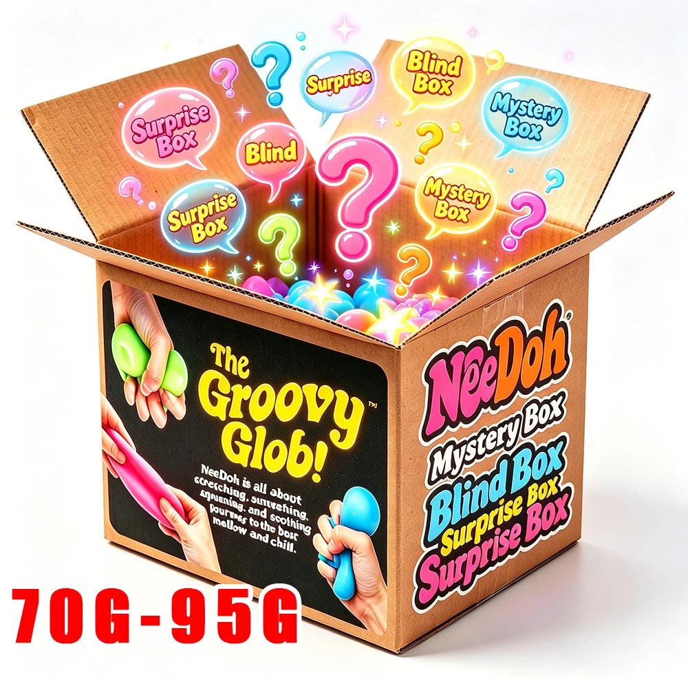 New Schylling NeeDoh Blind Box Jellyfish & Cube Squish Stress Relief Sensory Fidget Toy, Stress Relief Squeeze Toy Mystery Box