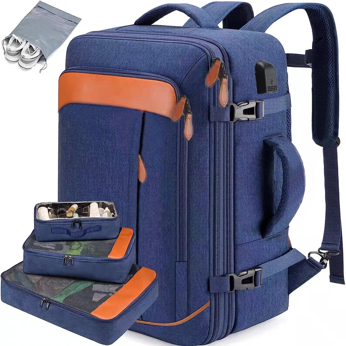 Large Capacity Travel Expandable Large Suitcase Backpacks With 4 Packing Cubes Water Resistant Luggage Daypack Backpack Mochila