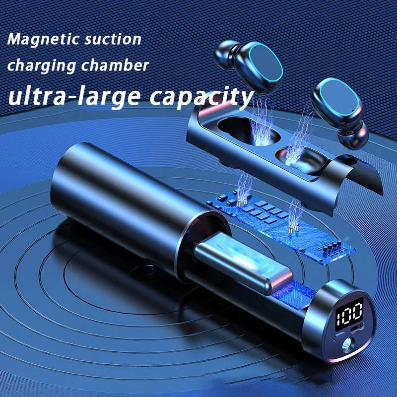 High Quality N21 Wireless Bluetooth Earphones with Built-in Microphone for Sports Games, High-Definition Noise Free Flashlight