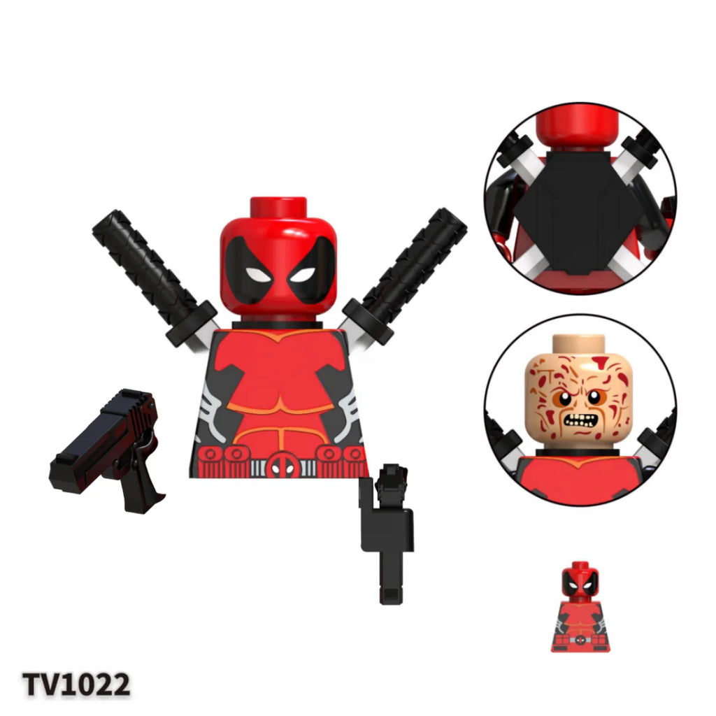 Blind Box Mini Building Blocks TV6203 Figures Big Goblin Spiderman Iron Man Venom Captain Hawk Deadpool Armor Christmas Gift Toy