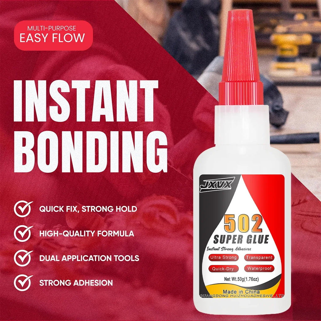 Super Cyanoacrylate 502 for Repairing Metal, Plastic, and Glass – 20/50g – 5-Second Quick-Drying Instant Adhesive