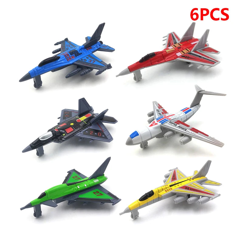 Fighter Model 6Pcs Aircrafts Set MINI Alloy Military Airplane Toys Collection Warplane Decorations For Kids Boys Gift