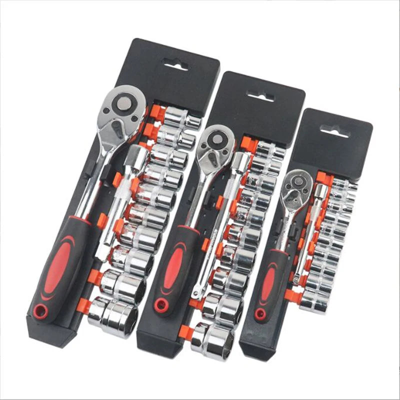 1/4 3/8 1/2 inch Socket Wrench Set Extension Rod Multi-function Ratchet Spanner Set for Car Motorcycle Repair Hand Tool Set Case