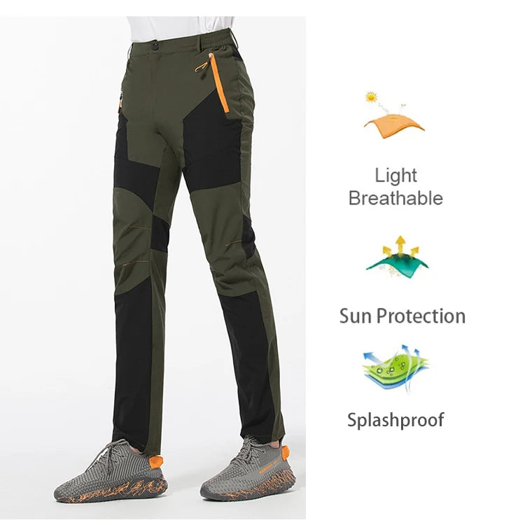 Men's Hiking Pants Summer ultra-thin, Breathable and cool Quick Dry Lightweight Cargo Work Golf Travel Pants with Zipper Pocket