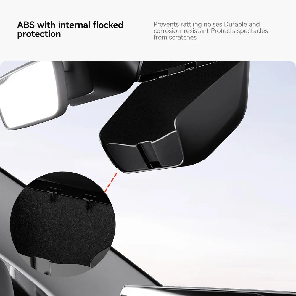YZ for Tesla Model Y Juniper Car Glasses Box Original Design Sunglasses Case Visor Clip Card Storage New Model 2025 Accessories