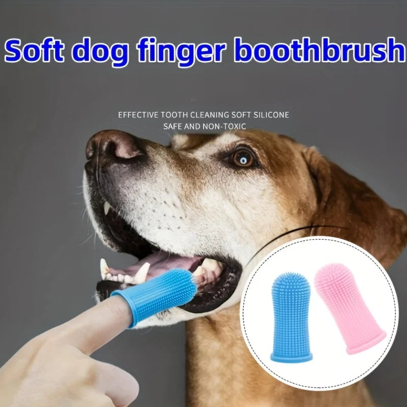 4PCS Ultra-Soft Pet Finger Toothbrush for Cats and Dogs, Gentle Teeth Cleaning & Oral Care Tool