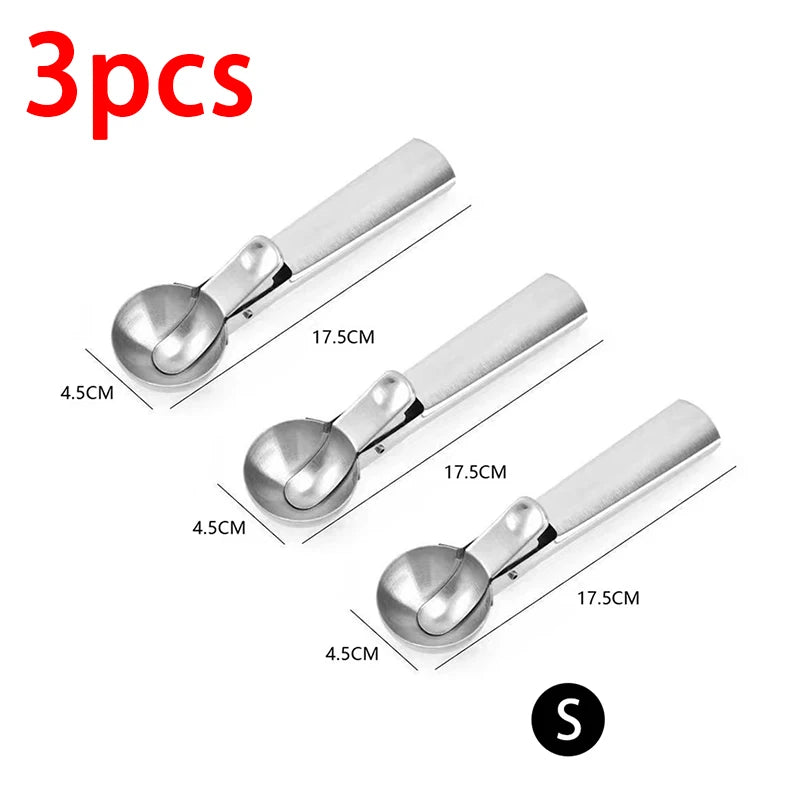 Stainless Steel Ice Cream Spoon Multifunctional Spoon for Ice Cream Dual-Purpose Scoop Fruit Watermelon Spoon Ball Scoop BJL001