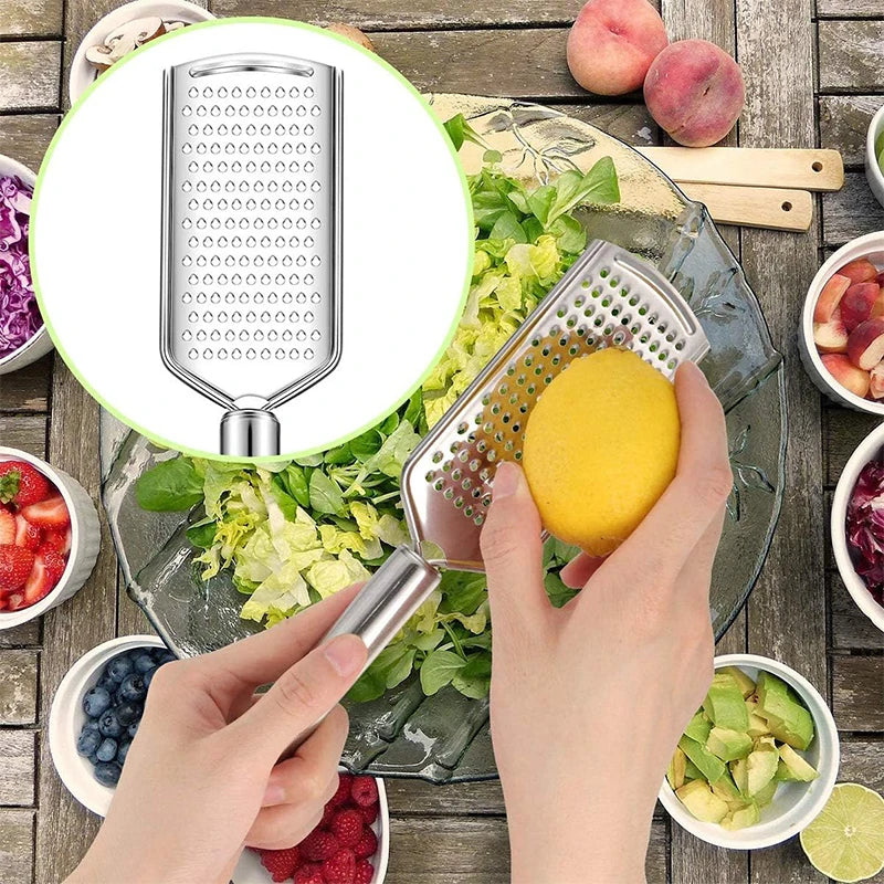 LMETJMA Mini Cheese Grater With Handheld Cheese Shredder Stainless Steel Cheese Lemon Zester For Chocolate Ginger Garlic JT361