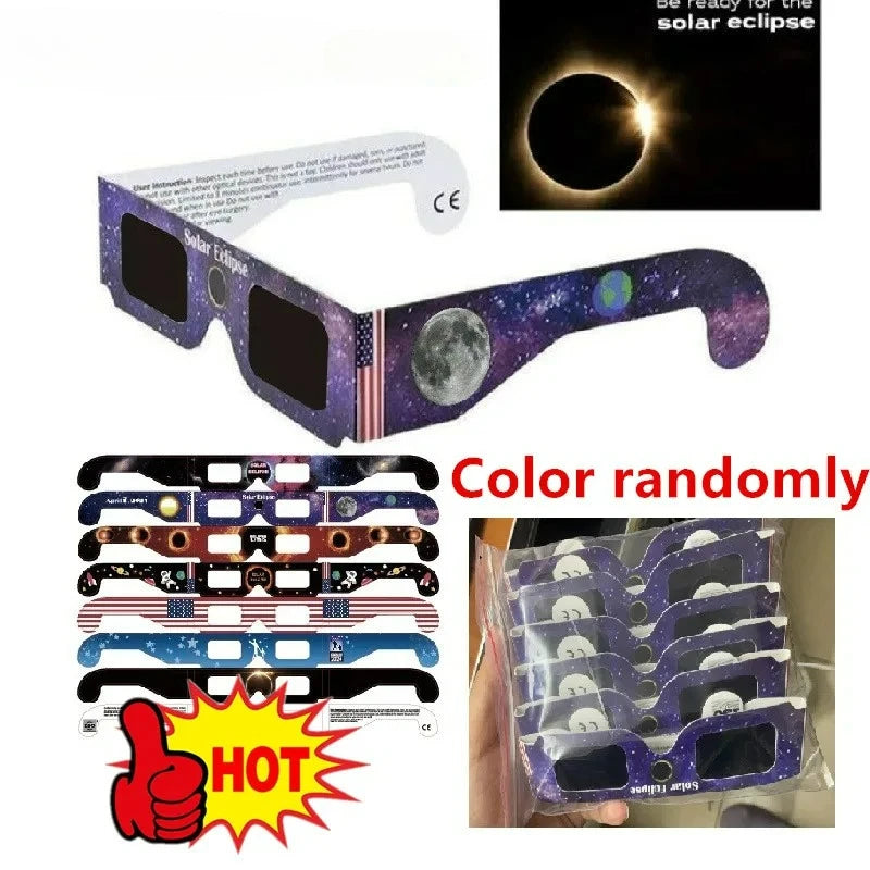 Paper Solar Eclipse Glasses (10/20 Pcs) | Safe Direct Sun Viewing for Total & Partial Eclipses, Wholesale Lot