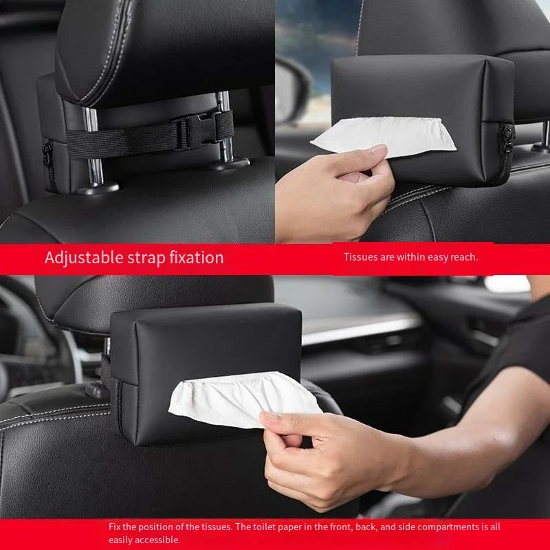 Car interior tissue box car armrest box tissue box car interior bag drawstring paper bag napkins minimalist car rear seat back