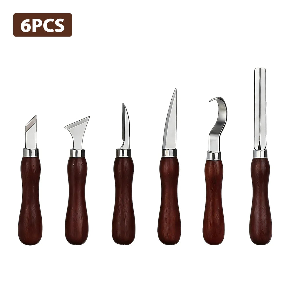 Wood Carving Knife Chisel Set, Stainless Steel Wood Whittling Knife for DIY Woodworkers/Detail Carving, Leather Craft Beveller