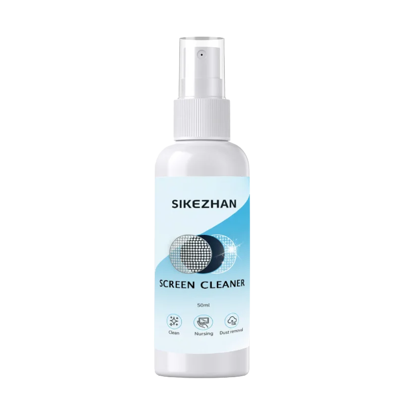 Screen Cleaner Spray + Polishing Cloth Set 50ml, Streak‑Free for Phone/Tablet/Laptop/Monitor, Removes Fingerprints, Oil & Dust
