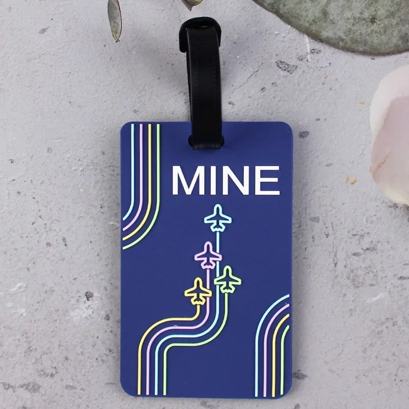 Soft PVC Cute Luggage Tag Letter Travel Tag Men Women Suitcase Name Tag Bag Tags Airplane Labels Holiday Travel Accessories