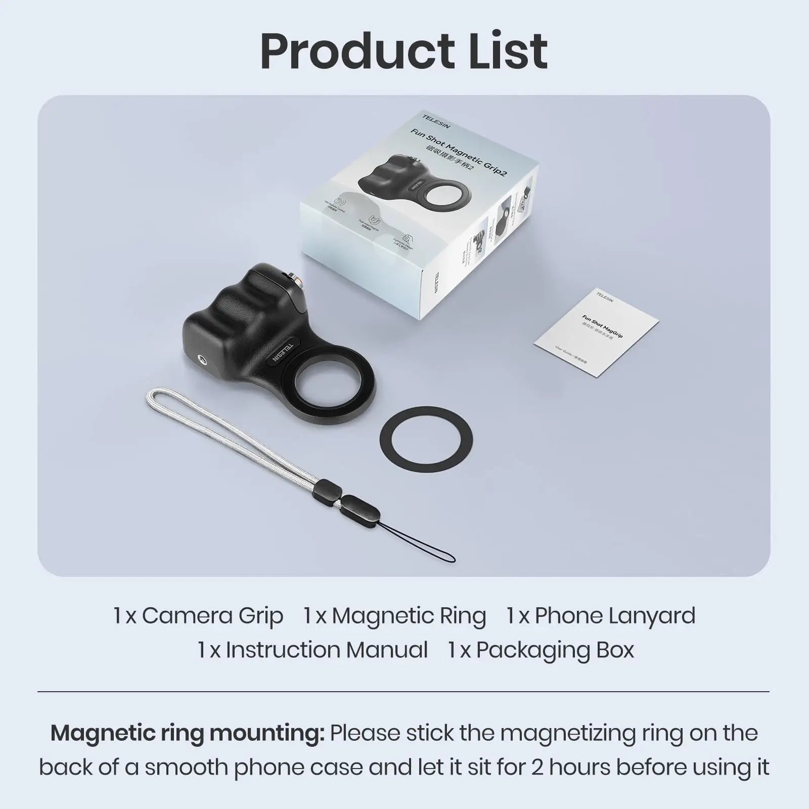 Magnetic Phone Camera Shoot Hand Grip BT Remote Control Handle for Vlogs and Selfies Compatible with Iphone 17/16/15/14 Pro Max
