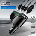 New Digital Display Car Fast Charging Dual USB Car Charger One to Three Cigarette Lighter 66W Car Multifunctional Charger