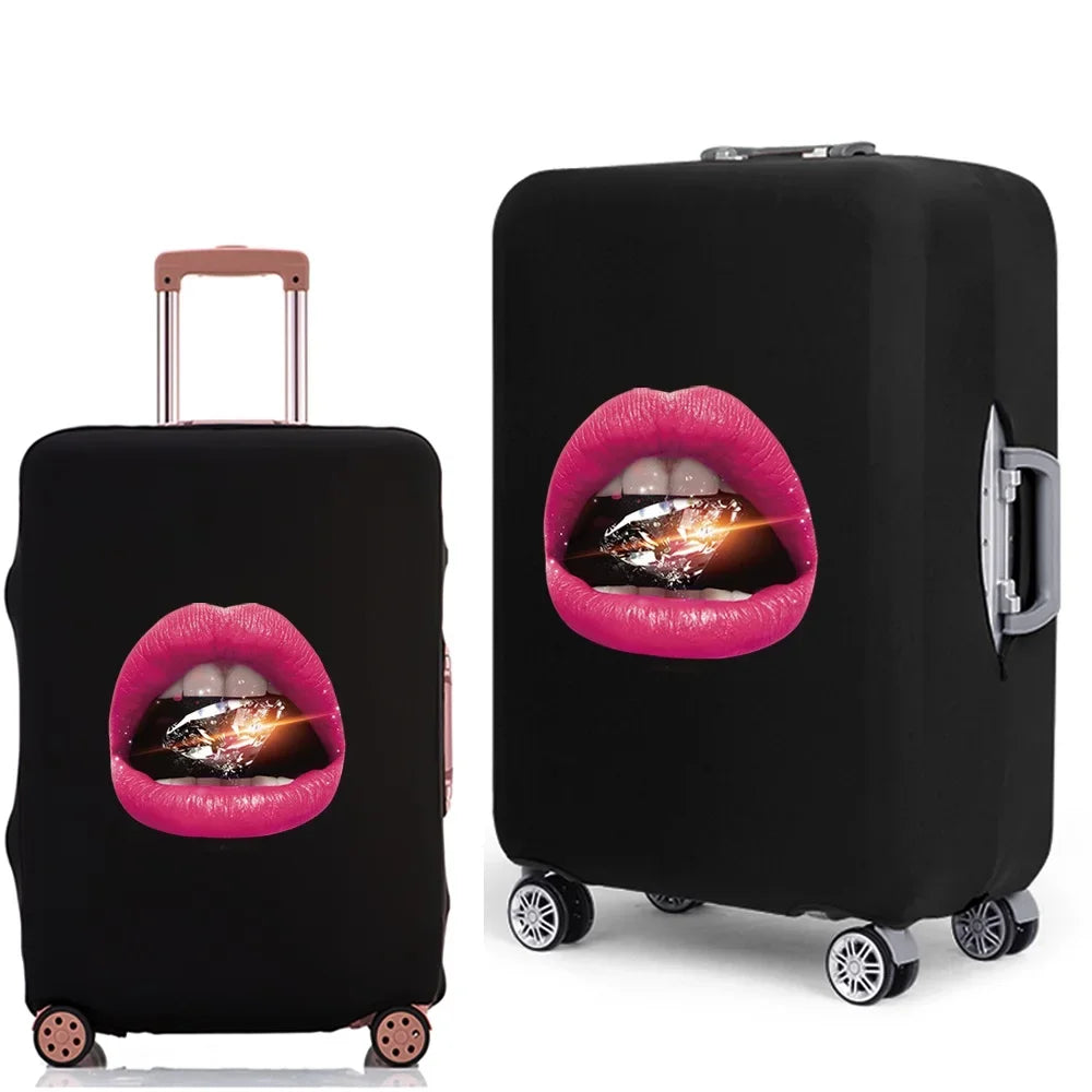 Luggage Protective Cover Thicken Elastic Luggage Dust Case Bag for 18-28 Inch Travel Suitcases Mouth Pattern Travel Accessories